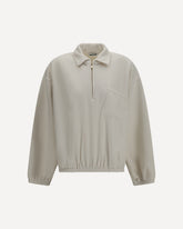 Alva Cropped Zip Sweatshirt - CREAM | Base Blu