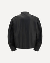 Horsebit leather Biker Jacket - BLACK | Base Blu