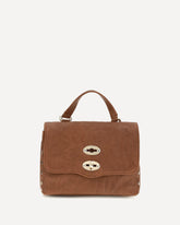 Postina Officina suede Top Handle Bag - BROWN | Base Blu