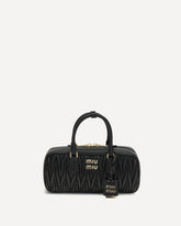 Matelassé leather Arcadie Handbag - BLACK | Base Blu