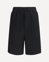 Viscose and linen Bermuda Shorts - BLACK | Base Blu