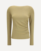 Long-sleeve ruched Top - BEIGE | Base Blu