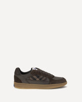 Terrace Check leather and suede Sneakers - BROWN | Base Blu