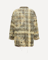 Checked Cotton Shirt - KHAKI  | Base Blu