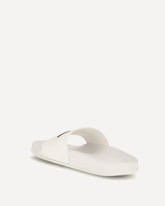 Rubber slides with logo - WHITE | Base Blu