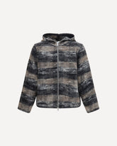 Felpa in maglia a quadri con cappuccio - GRIGIO | Base Blu