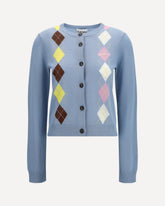 Diamond-pattern Cardigan - LIGHT BLUE | Base Blu