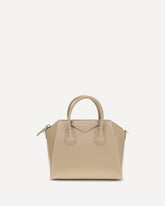 Borsa a Mano Antigona piccola in pelle Box - BEIGE | Base Blu