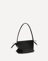 Borsa a Spalla Whisker in pelle di vitello smaltata - NERO | Base Blu