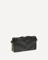 Panthea small chevron Shoulder Bag - BLACK | Base Blu