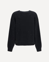 Diamante cashmere and silk Sweater - BLACK | Base Blu