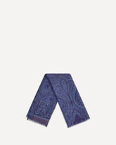Sciarpa in lana e seta jacquard - BLU | Base Blu