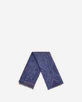 jacquard wool and silk Scarf - BLUE | Base Blu