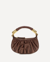Borsa a Mano Ébène mini in pelle di vitello - MARRONE | Base Blu