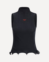 Sleeveless Virgin Wool Top - BLACK | Base Blu
