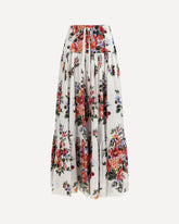 Long poplin Skirt with bouquet print - MULTICOLOUR | Base Blu