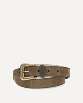 Suede Belt with monili detail - BROWN | Base Blu