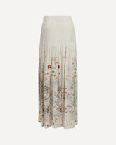 Calla long Skirt in viscose crêpe - WHITE | Base Blu
