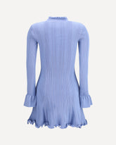 Pearl Trim Knit Mini Dress - LIGHT BLUE | Base Blu