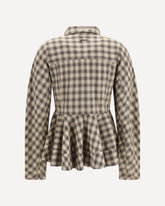 Check flannel Peplum Shirt - BEIGE | Base Blu
