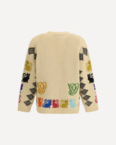 Cardigan with Le Chat de la Maison jacquard motif - MULTICOLOUR | Base Blu