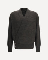 Wrap Cardigan in alpaca - BROWN | Base Blu