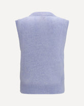Teddy brushed alpaca Vest - LIGHT BLUE | Base Blu