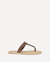 Sandali infradito Babylone in pelle  - MARRONE | Base Blu