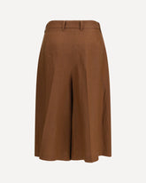 Straight-Leg Bermuda Shorts in twill with pleats - BROWN | Base Blu