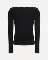Long-sleeve ruched Top - BLACK | Base Blu
