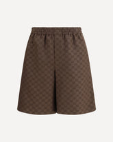 GG fabric Shorts in a linen blend - BROWN | Base Blu