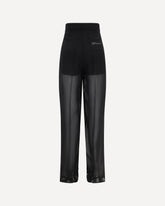 Semi-sheer georgette Pants - BLACK | Base Blu