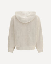 Sparkling Net cotton hooded Cardigan - BEIGE | Base Blu