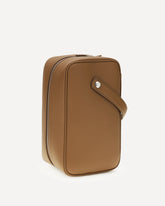 Lock leather Handbag - BROWN | Base Blu