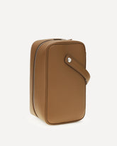 Lock leather Handbag - BROWN | Base Blu