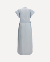 Long poplin chemisier Dress - LIGHT BLUE | Base Blu