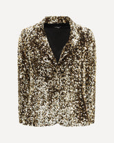 Single-breasted Jacket with sequins - GOLD | Base Blu