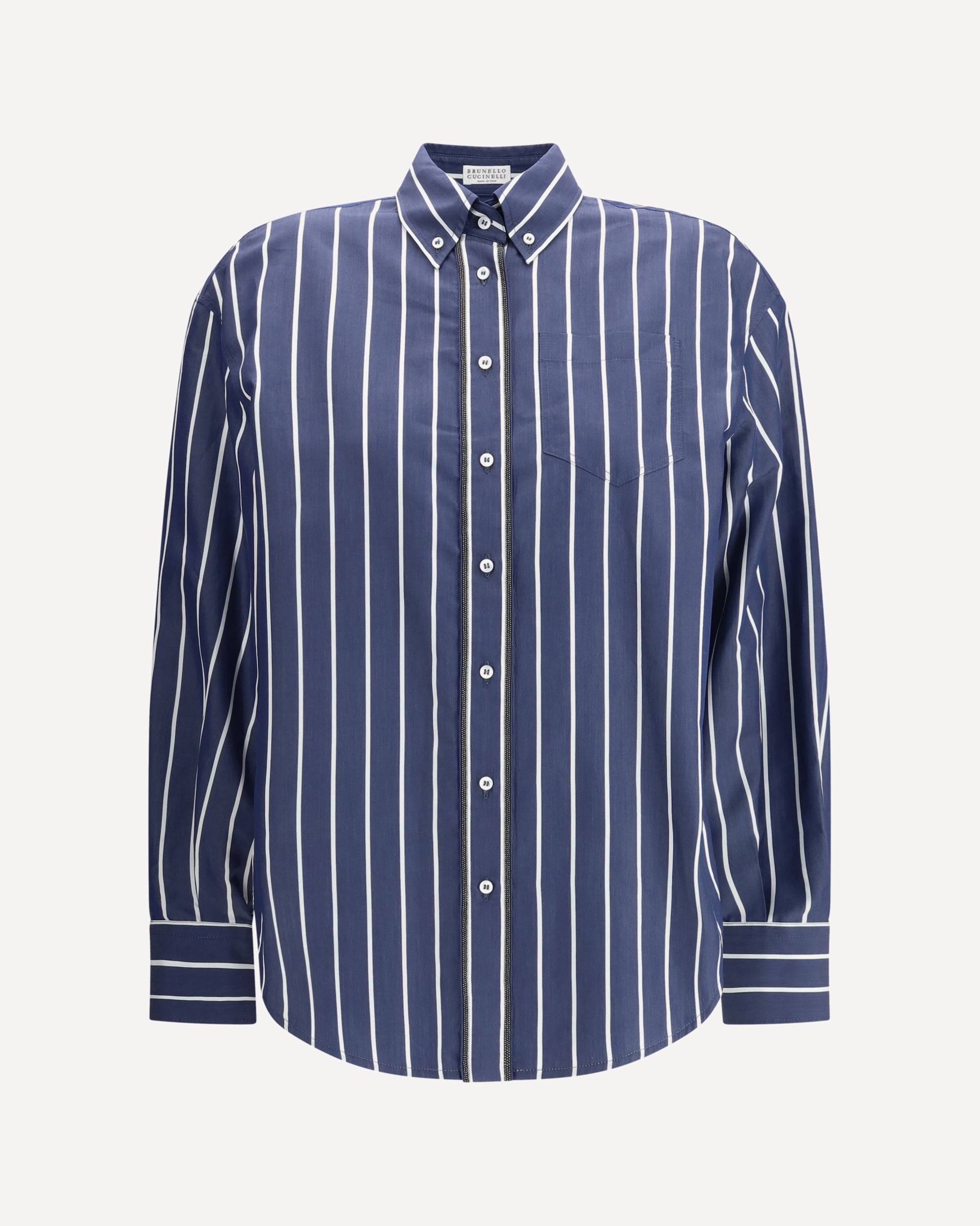 BRUNELLO CUCINELLI Striped Shirt BLUE | Base Blu