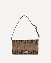 Portafoglio in velluto FF in jacquard  - MARRONE | Base Blu