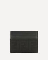 FF jacquard and leather Card Holder - BLACK | Base Blu