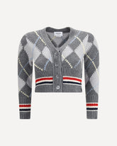 Cardigan Argyle con scollo a V - GRIGIO | Base Blu