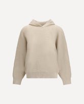 Sparkling Net cotton hooded Sweatshirt - BEIGE | Base Blu