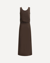Satin Long Dress - BROWN | Base Blu