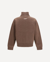 Core wool zip-Up Sweater - BROWN | Base Blu