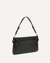 Leather Shoulder Bag - BLACK | Base Blu