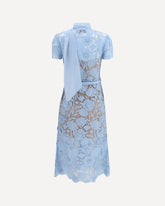 Midi lace Dress with bow collar - LIGHT BLUE | Base Blu