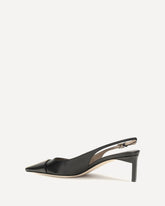 Leather Slingback Pumps - BLACK | Base Blu