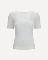 Ribbed cotton T-shirt - WHITE | Base Blu