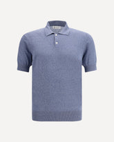 Linen and silk Polo Shirt - LIGHT BLUE | Base Blu