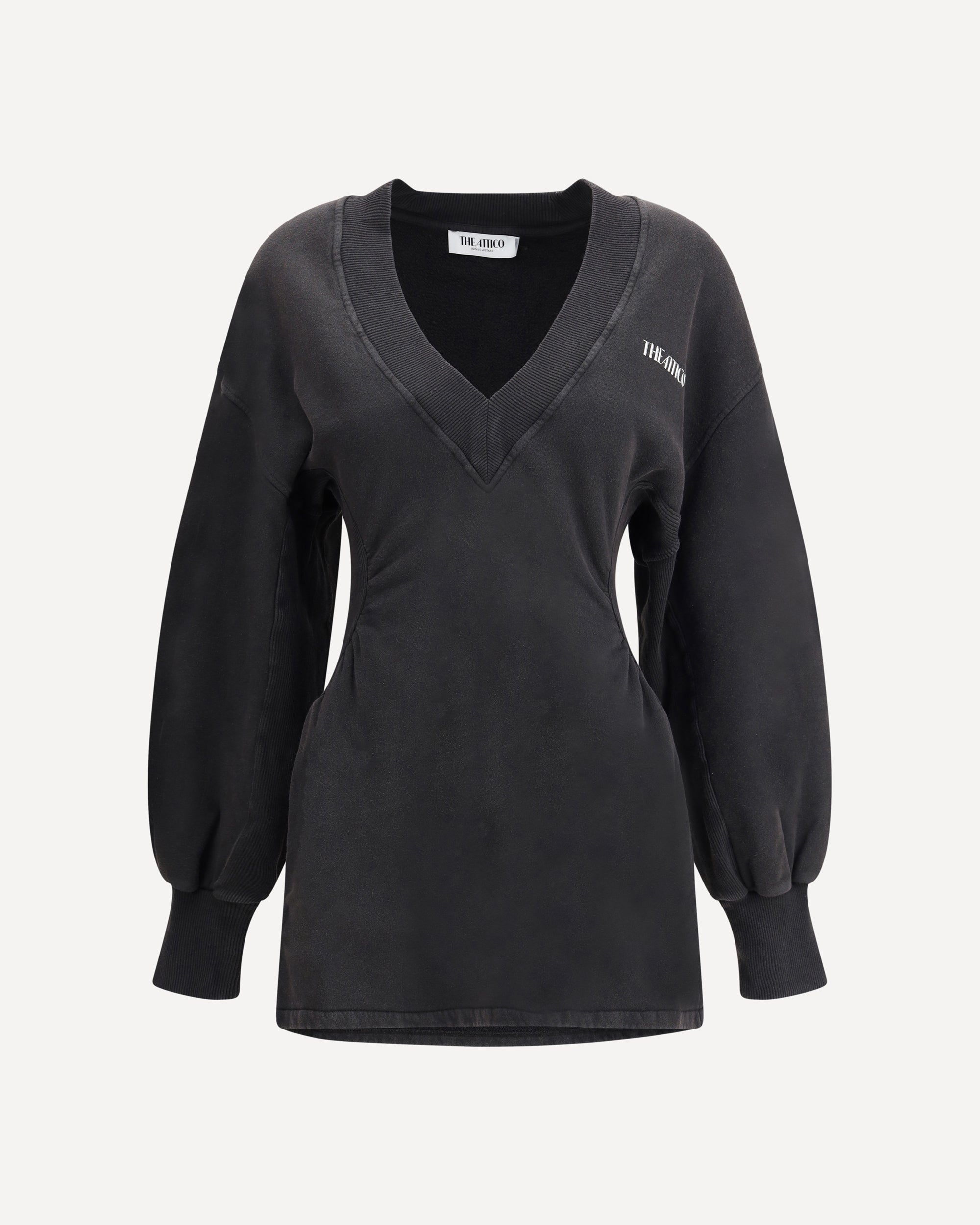THE ATTICO Plush mini Dress BLACK